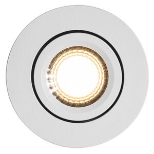 Sada 6 zapuštěných bodových svítidel bílá naklápěcí 6,5 cm vč. LED IP54 Ultra Slim - Pupil