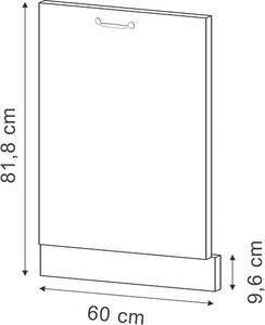 Čelní panel myčky Vicco R-Line Černý beton 60 cm bez pracovní desky, Model 54526