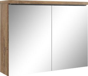 Badplaats Vysoká Koupelnová Skříňka Paso 80 x 20 x 60 cm - Hnědý Dub - Zrcadlová Skříňka