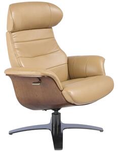 Angel Cerdá Béžové kožené otočné křeslo No. 5087