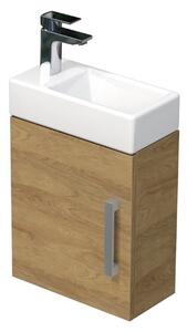 Koupelnová skříňka s umyvadlem SAT Cube Way 1 40x47,5x20 cm dub Hickory mat CUBE320401DDH
