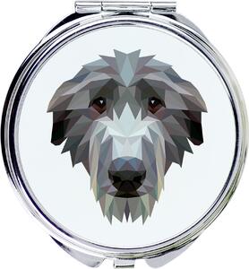 Deerhound, skotský jelení pes – zrcadlo značky Art-Dog s fotografií a geometrickým vzorem