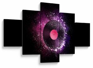 Obraz - Vinylová deska v růžovo-fialových (125x70 cm)