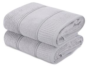 Sada 2 šedých bavlněných ručníků Foutastic Daniela, 50 x 90 cm