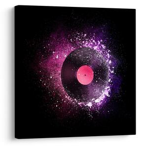 Obraz - Vinylová deska v růžovo-fialových (30x30 cm)