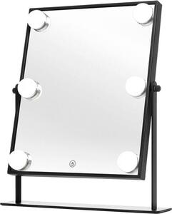 Hollywoodské kosmetické zrcátko UNIQ XL se 6 LED světly a dotykovou funkcí - černé