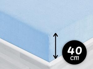 Froté napínací prostěradlo na extra vysokou matraci FR-014 Nebesky modré 80 x 200 - výška 40 cm