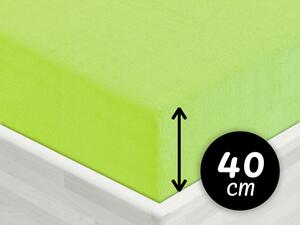 Froté napínací prostěradlo na extra vysokou matraci FR-019 Zářivě zelené 160 x 200 - výška 40 cm