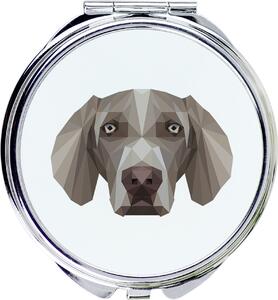 Weimaránec, weimaránec – lovec – zrcadlo s fotografií a geometrickým vzorem od značky Art-Dog