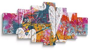Obraz - Srdce na abstraktním pozadí (210x100 cm)