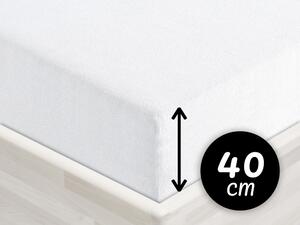 Froté napínací prostěradlo na extra vysokou matraci FR-031 Bílé 100 x 200 - výška 40 cm