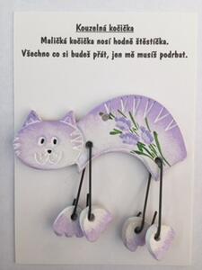 Kočka nohatá přáníčko Keramika Andreas Varianta: S levandulí