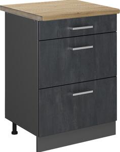 Spodní skříňka kuchyňské linky Vicco R-Line Černý beton 60 cm PD Dub, Model 47599