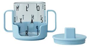 Světle modrý dětský hrnek Design Letters Grow With Your Cup