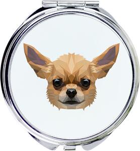 Chihuahua Kurzhaar – Zrcadlo od značky Art-Dog s fotografií a geometrickým vzorem