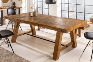 Hnědý dřevěný jídelní stůl Finca 200 cm
