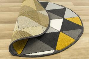 Kulatý koberec LUNA 502902/89925 šedý žlutý Rozměr: průměr 70 cm