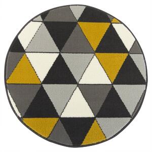Kulatý koberec LUNA 502902/89925 šedý žlutý Rozměr: průměr 70 cm
