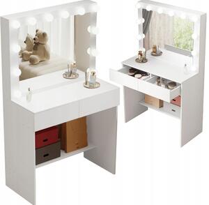 Moderní kosmetická toaletka na make-up s led zrcadlem glamour loft