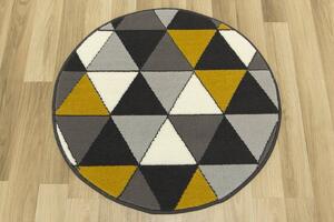 Kulatý koberec LUNA 502902/89925 šedý žlutý Rozměr: průměr 60 cm