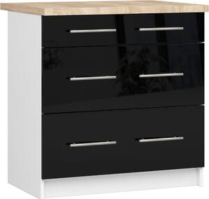 AKORD Furniture Factory KS0POLIBIACZARPOL3S015, Bílá, 16 mm, 3 zásuvka/zásuvek, 460 mm, 800 mm, 850 mm