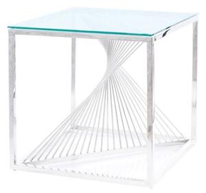 Přístavný stolek FLOMI chrom/sklo