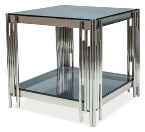 Přístavný stolek FUSSAL chrom/sklo