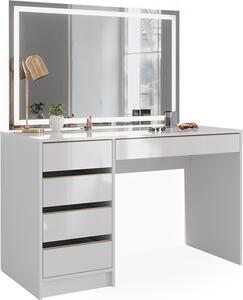 Toaletní stolek Vicco Sherry Bílá/zlatá 120 cm se zrcadlem LED, Model 47707
