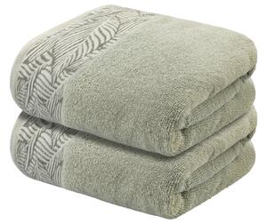 LIVARNO home Froté ručník, 50 x 100 cm, 450 g/m2, 2 kusy (světle šedá) (100375496001)