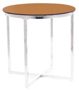 Konferenční stolek CRYSTOL jantarová/chrom