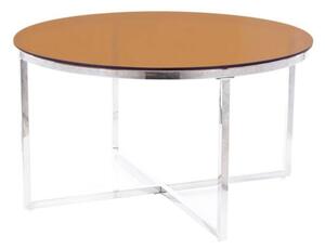 Konferenční stolek CRYSTOL 1 jantarová/chrom