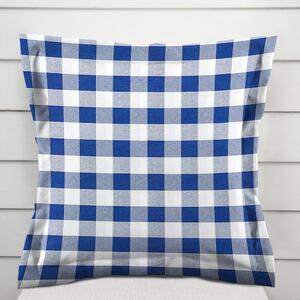 Biante Dekorační povlak na polštář s lemem Rebeka RE-007 Modro-bílá kostka velká 50 x 60 cm