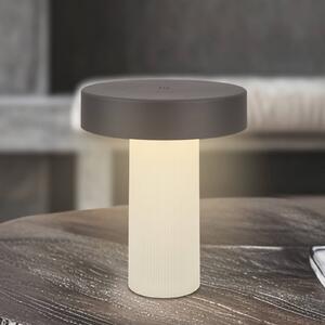 Briloner LED stolní lampa na baterie Bito, antracitová/bílá, výška 20 cm, IP44, stmívatelný, Obývací pokoj / jídelna, kov, Moderní