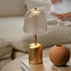 Nuura Aps LED stolní lampa na baterie Asteea, mosazná barva, výška 27 cm, stmívatelný, Mosaz / zlato, Obývací pokoj / jídelna, kov, Moderní