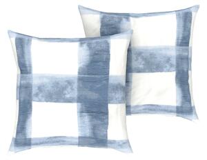 LIVARNO home Potah na polštář, 50 x 60 cm, 2 kusy (kostka/modrá/bílá) (100375694004)