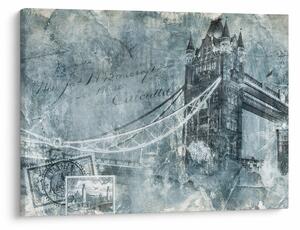 Obraz - Tower Bridge v chladných tónech (70x50 cm)
