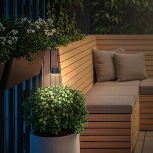 Briloner LED akumulátorová zemní lampa RIFFLE NANO, antracitová Ø 6 cm, sada 2 ks, stmívatelný, Černá, kov, Moderní