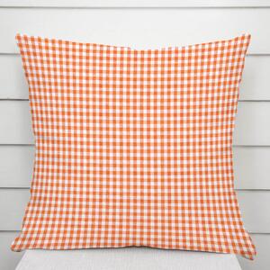 Biante Dekorační povlak na polštář Rebeka RE-006 Oranžovo-bílá kostka malá 30 x 50 cm
