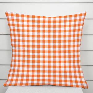 Biante Dekorační povlak na polštář Rebeka RE-005 Oranžovo-bílá kostka střední 30 x 50 cm
