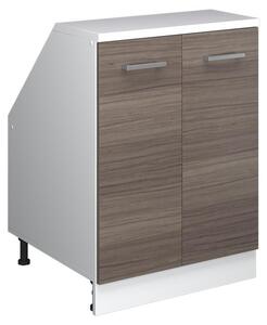 Kuchyňská skříňka pod šikmou střechu Vicco R-Line Ušlechtilá šedá 60 cm se 2 dveřmi, korpus skříně hloubka 60 cm, Model 60116