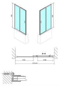 Polysan Deep Dveře sprchové 120 cm, čiré sklo levé/pravé