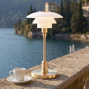 Louis Poulsen Akumulátorová stolní lampa PH 1-1 Portable, mosaz, IP44, stmívatelný, Mosaz / zlato, Obývací pokoj / jídelna, Mosaz, Design