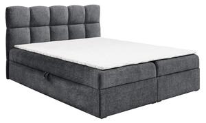 KONDELA Boxspringová postel, 200x200, tmavě šedá, NEGRY