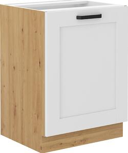 Kondela Dolní kuchyňská skříňka Lula 60 D 1F BB - bílá / dub artisan