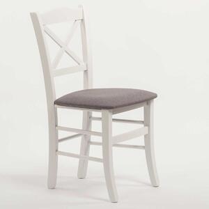 Stima Židle CLAYTON s čalouněným sedákem Odstín: Bílá, Látky: LUX šedá 5