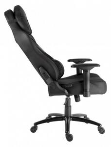 Herní židle IRON XL — PU kůže, černá, nosnost 130 kg