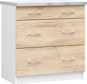 AKORD Furniture Factory KS0PLIMBIA019, Bílá, 16 mm, 3 zásuvka/zásuvek, 445 mm, 800 mm, 820 mm