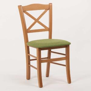 Stima Židle CLAYTON s čalouněným sedákem Odstín: Moření Dubové, Látky: LUX zelená 18