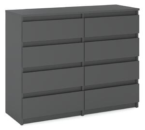 STIV Möbel | Komoda s 8 zásuvkami | edá Matná | 120 cm | moderní & bezúchytková | Lonice & Obývák