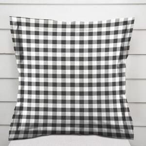 Biante Dekorační povlak na polštář s lemem Rebeka RE-011 Šedo-bílá kostka střední 30 x 50 cm
